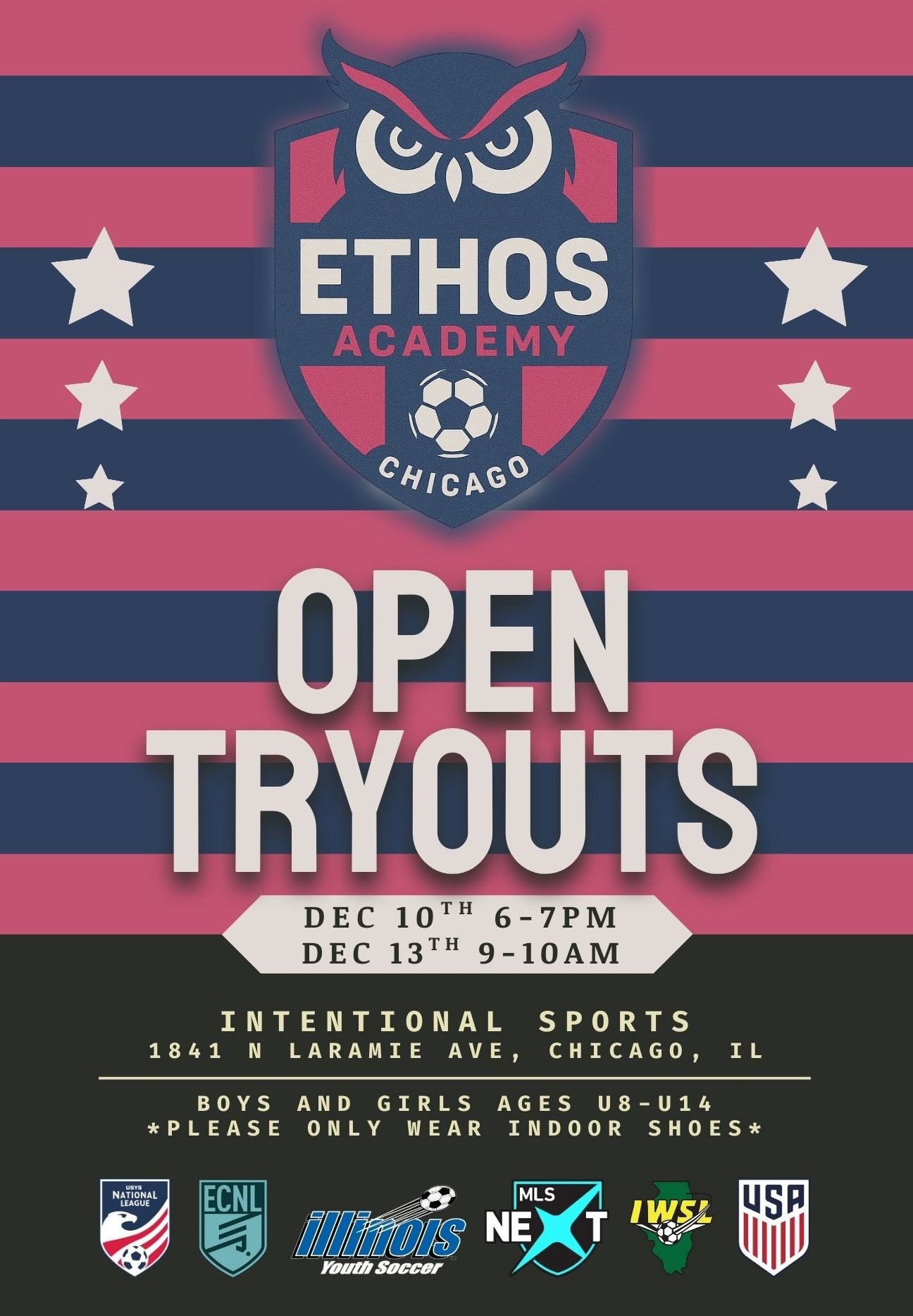 Ethos Academy open tryouts flyer